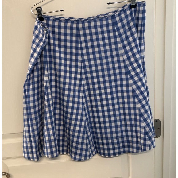 American Living Skirts Darling Sky Blue And White Gingham Check Full Skirt Fully Lined